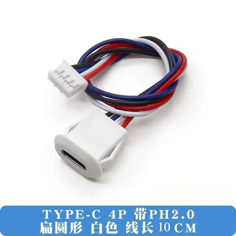 1pcs USB Type C Waterproof Connector Type-C With card buckle Female 3A High Current Fast Charging Jack Port USB-C Charger Plug
