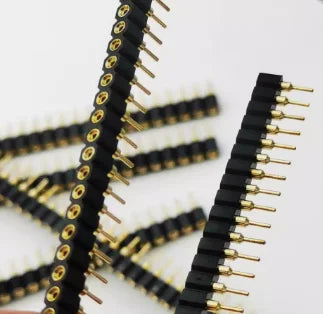 Spacing 2.54mm Round Hole Pin Header Double-Headed Pin Round Pin Header Gold-Plated Round Hole Header 1x2P 3P 4P 5P 6P 7P 1X40P