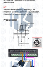 LA42DWQ-22-Pro 1K 2K 5K 10K 20K 50K 100k 200k 500K  22mm Diameter Pots Rotary Potentiometer Resistance Switch for arduino