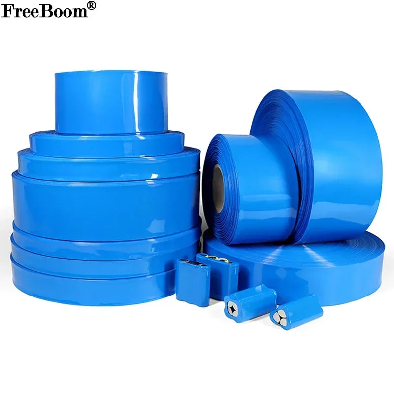 18650 PVC Heat Shrink Tube Battery Pack Blue Width 29.5mm~300mm Insulated Protection Film Wrap Lithium Case Cable Sleeve