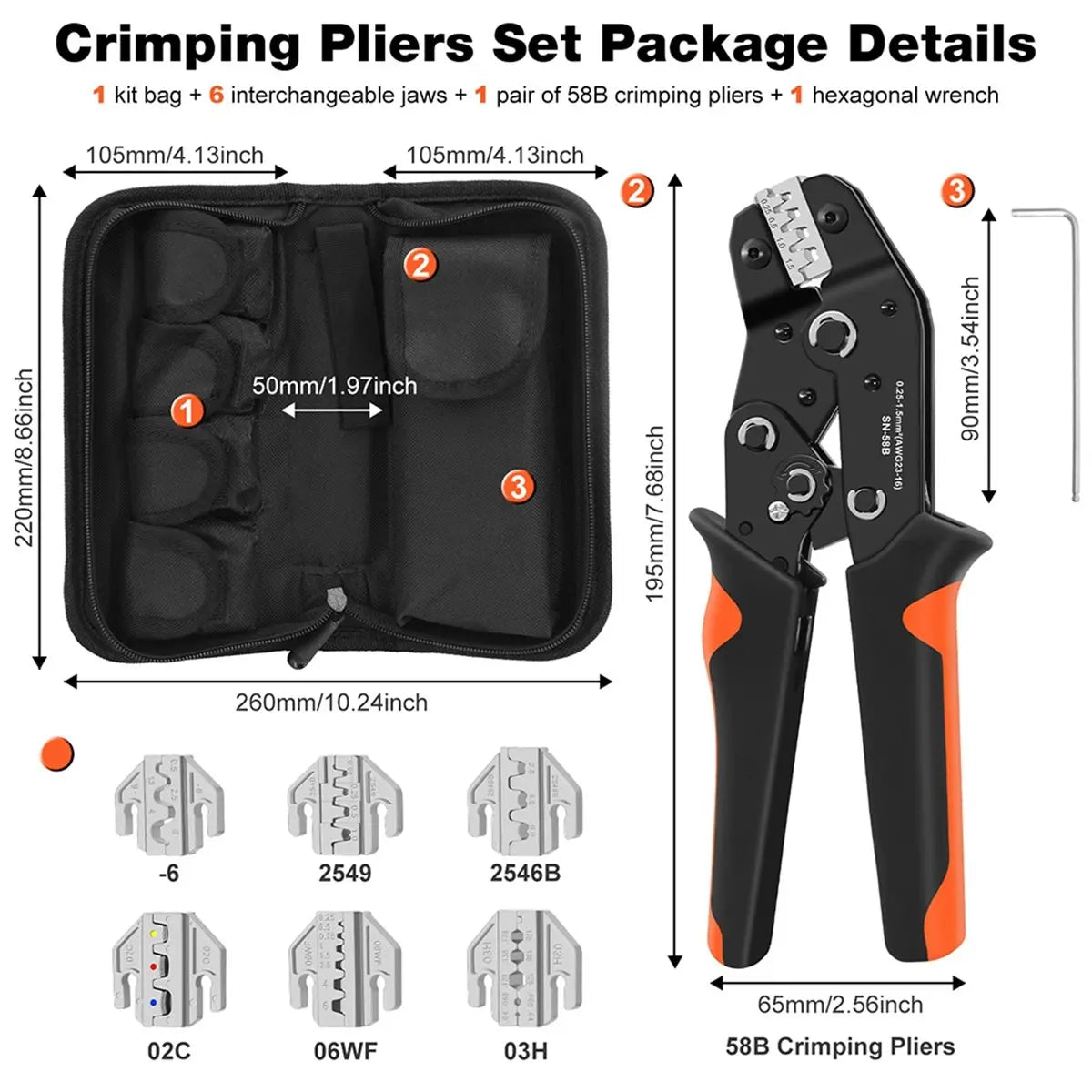 618 Mega Sale SN Ratchet Electrician Crimping Tool Set for Insulated and Non-Insulated Terminals, Molex Open Dupont Connectors