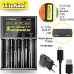 LiitoKala for 18650/26650/AA/AAA Li-ion/Ni-MH LCD Display Safe Fast Charging Lii-M4/M4S 4-Slot Smart Charger