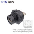 Type-c to USB 3.0 IP67/Ip68 Waterproof Connector Aviation Plug Quick Charge Female to Female Panel Mount PCB Socket FPC Cable