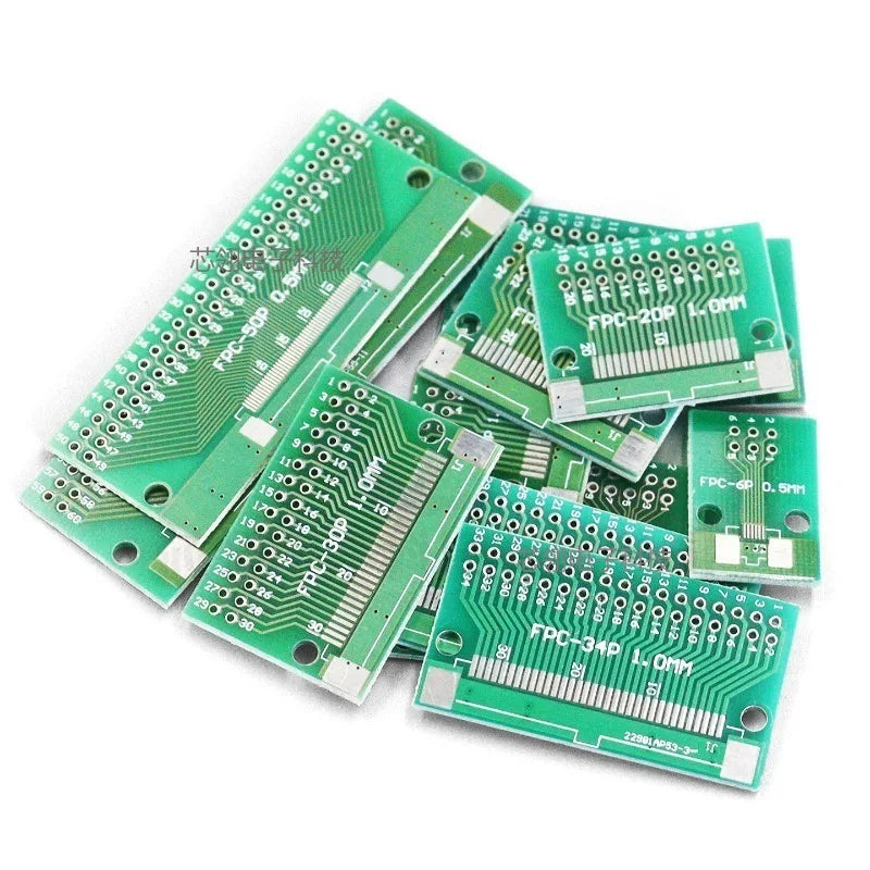 2pcs Double Side 0.5mm 1mm 4 5 6 8 10 12 20 40-96 Pin to DIP 2.54mm FPC/FFC SMT Adapter Socket Plate PCB Board Connector DIY KIT