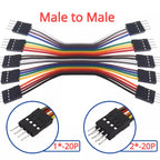 2PCS 2.54MM Pitch Dupont Line Female / Male Single Double 2P-20 Pin Dupont Cable Connector Jumper Cable Wire 10cm/20cm/30cm