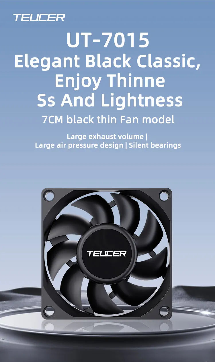 TEUCER UT-60 Slim 60mm PC Case Fan 3500RPM High Airflow CPU Cooler 6/7CM Ultra-thin Cooling Fan