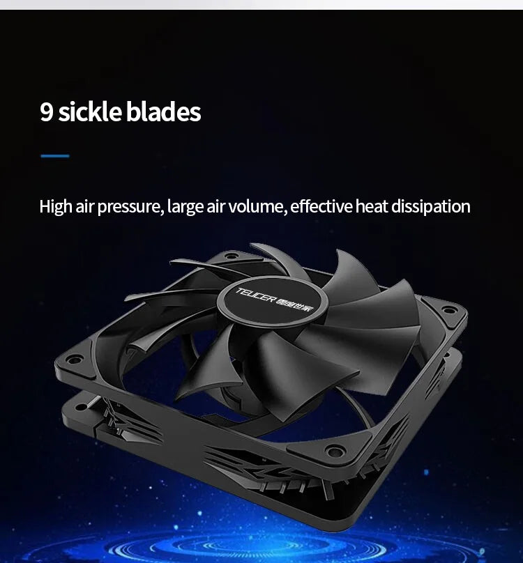 TEUCER PC Computer Case Fan PWM 4 Pin 120mm Silent 12CM Fan CPU Cooler Cooling Fan Cooling Radiator Fan 12V Adjust Fan Speed
