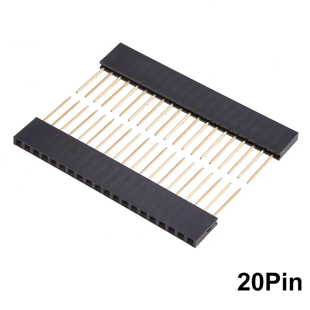 JCD 10PCS 2.54mm Single Row Female Socket 1X2/3/4/5/6/8/10/15/20/40Long pins Long 11mm PCB Board Pin Header For Arduino