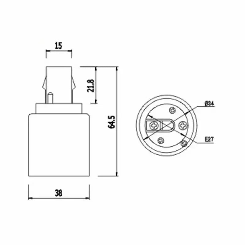 5pcs G24d To E26 LED Light Base Converter2Pin G24 To E27 Lamp Holder Adapter Allow You Install E27 Standard Lamp in G24d Socket