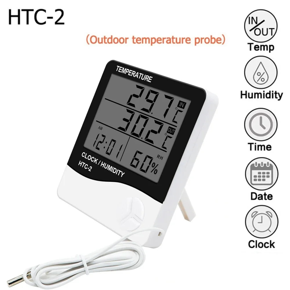 Indoor LCD Digital Thermometer Hygrometer - Electronic Temperature & Humidity Meter Sensor Gauge Weather Station for Home