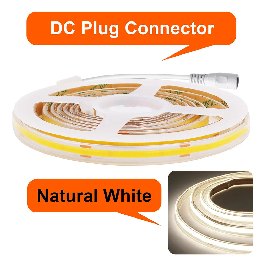 12V 24V Waterproof COB LED Strip Light 3000K 4000K 6000K IP67 Flexible Led Tape 480LEDs/m 5m 10m 20m 0.5m 1m 2m Linear Lighting