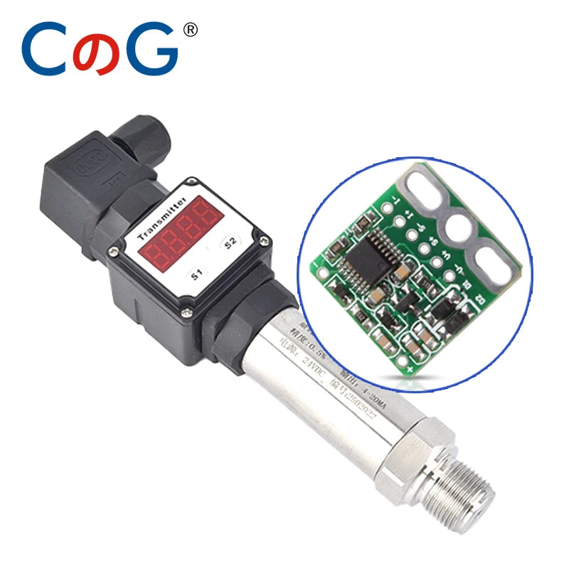 CG LED Display Pressure Transmitter 4-20mA/0-10V Output G1/2  High Precision Pressure Sensor for Water Oil Gas and liquid
