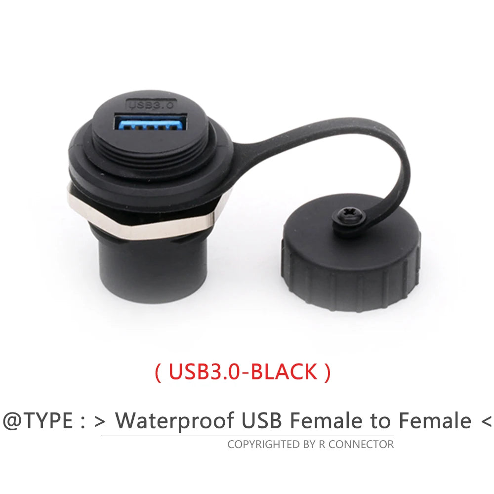 New Arrival Waterproof USB 3.0 Connector,Panel Mount Chassis Connector,Soldering Free D Type USB Female to Female Adapter