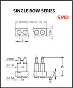Spring-Loaded Pogo Pin Connector 2.0 mm Pitch 2 3 4 5 6 Pins Through Holes PCB SMD Height 3 4 4.5 7 mm Modular Contact Strip