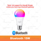 Tuya Smart LED Light Bulb E27 RGB CW 15W 20W WiFi Bluetooth Led Lamp Home Decor Lighting 220V 110V For Alexa Amazon Google Voice