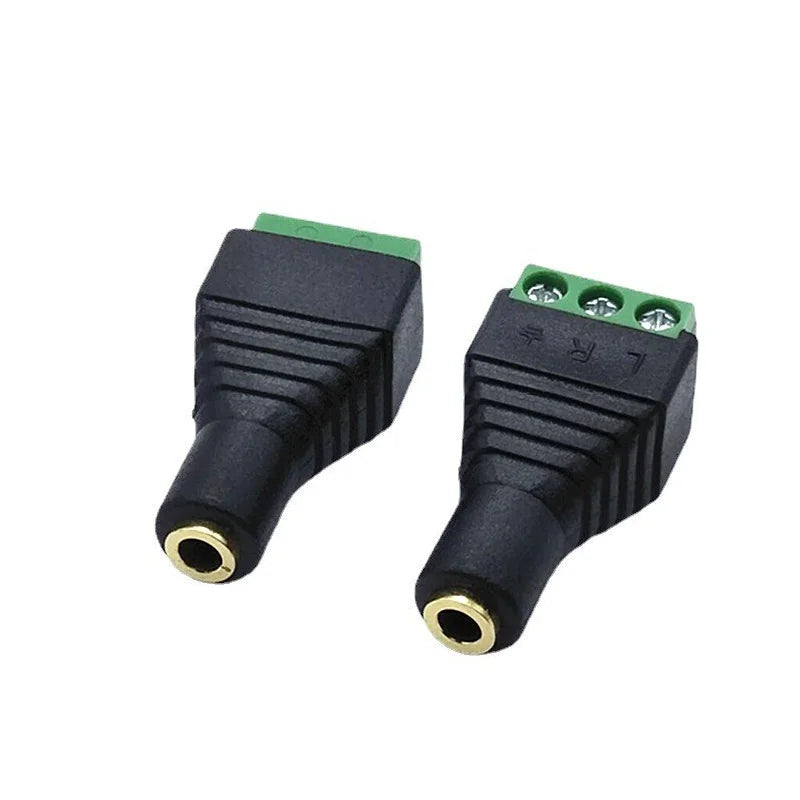 5/20/100PCS  3.5mm Stereo Male To AV Screw Terminal Stereo Jack Female Video Balun 3 Pole 3.5mm Female 3Pin Terminal Block