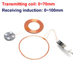 100mm Type-C USB Wireless Power Supply Module Transmitter Coil + Induction Receiver Lamp LED Light for Model Magnetic Levitation