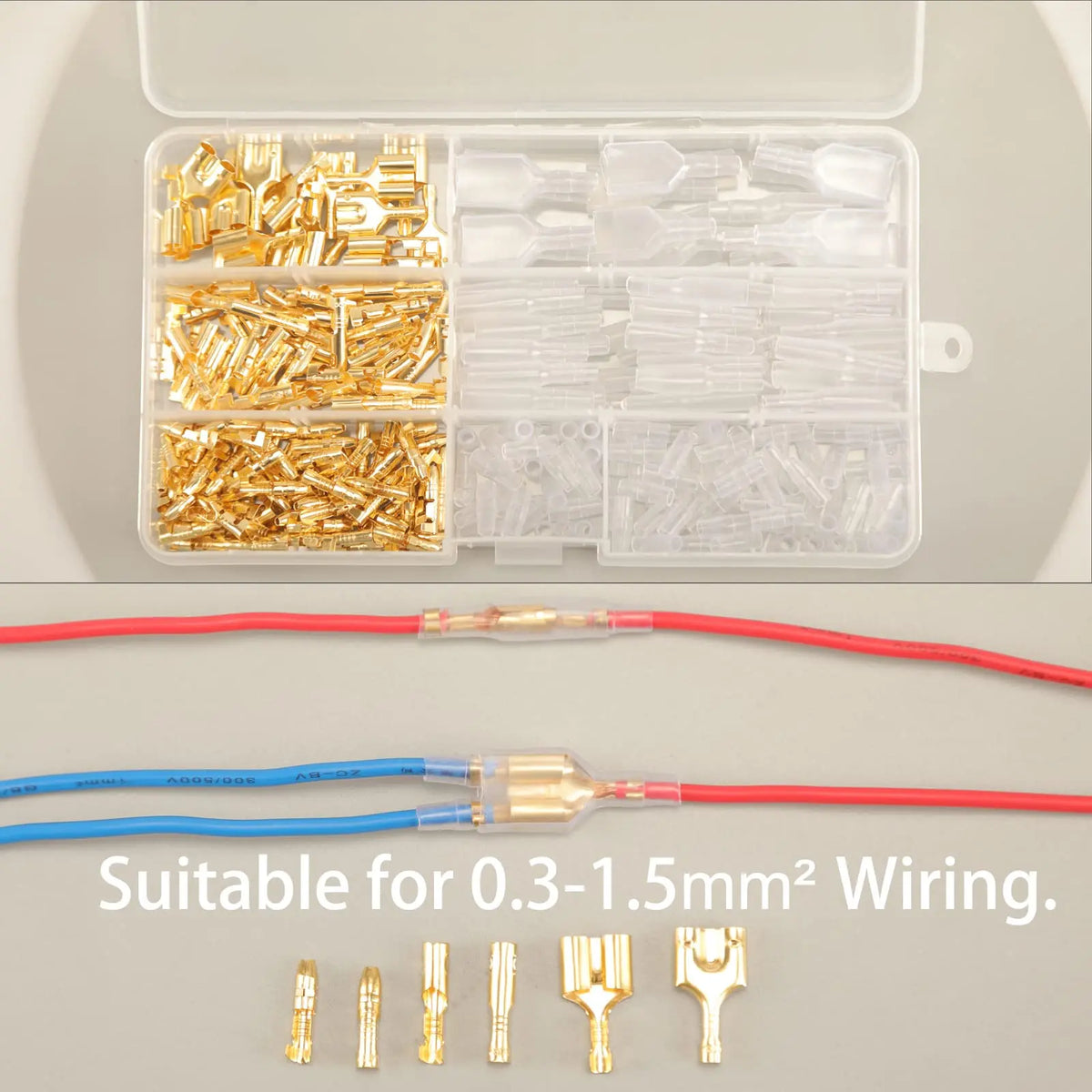 Male Female Wire Box Insulated Cable Macho Connector 2.8/6.3mm Electrical Crimp Terminals Termin Spade Connectors Assorted Kit