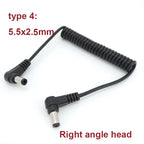 1m DC male to male right Angel Spring Cable connector 5.5mm x 2.1mm straight Plug Power charger 5.5 x 2.5 2.1 mm Extension Cord