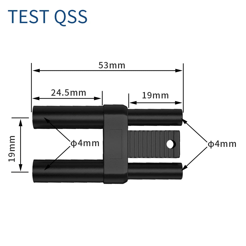 QSS 4mm Fully Enclosed Stackable Banana Plug Short-Circuit 19mm Spacing Electronic Component for Electronics