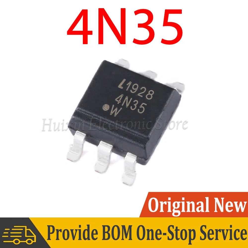 10pcs 4N35 4N35S-TA1 SMD-6 Transistor Output Optocouplers SMD New and Original IC Chipset