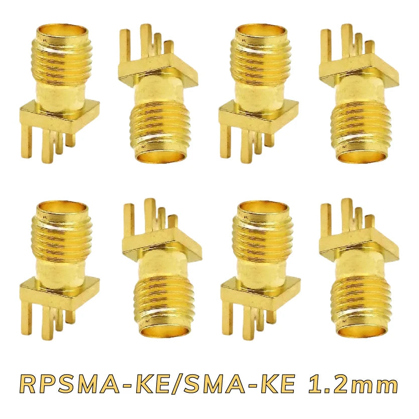1.2mm Spacing Edge PCB Straight Right Angle Mount RF Copper Connector RPSMA-KE SMA-KE
