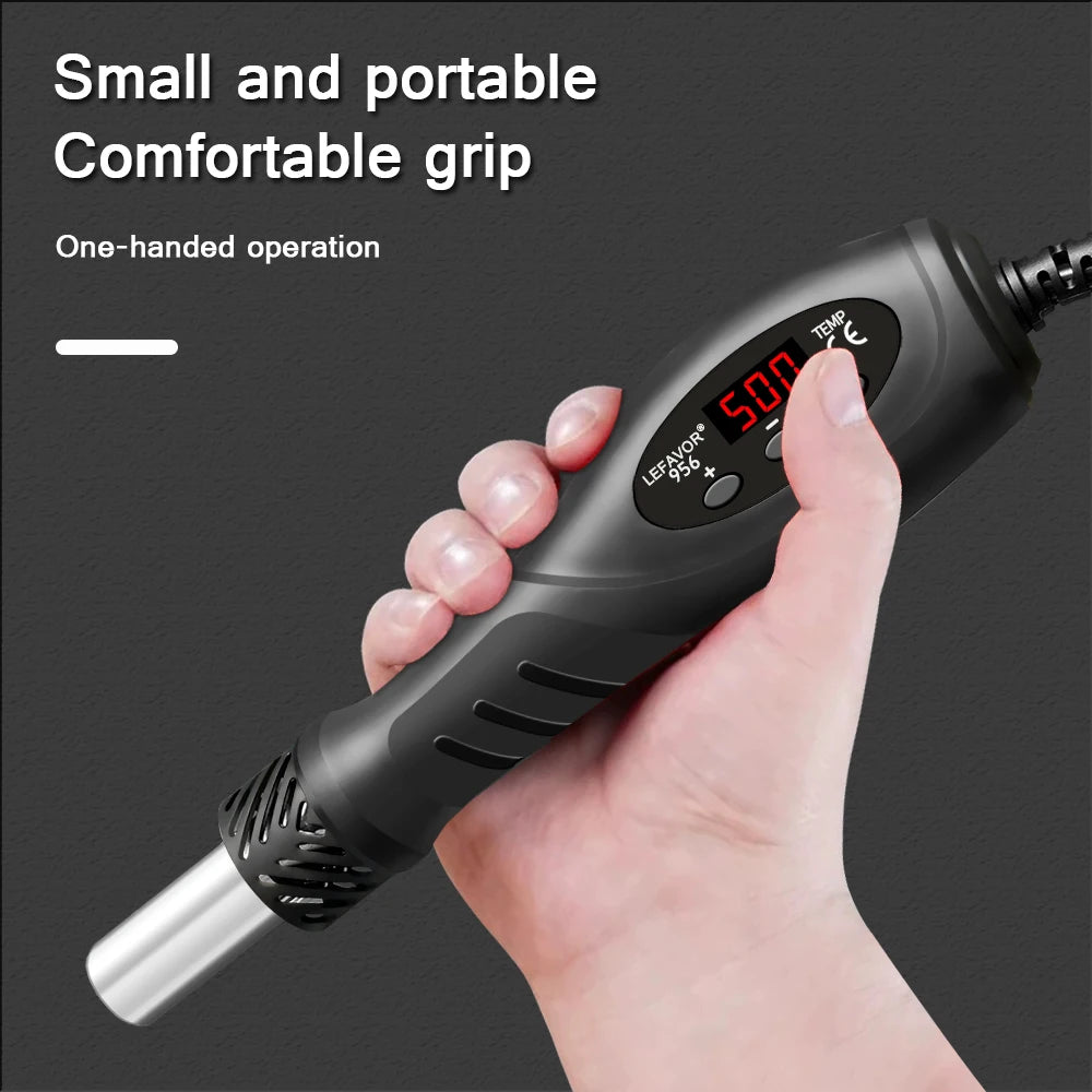 700W Micro Hot Air Gun Temp Adjusted C/F Soldering Rework Welding Station LCD Digital Heat Gun BGA IC Solder Tools auto sleep