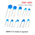 100PCS Y1 Safety Capacitor 250VAC 400VAC 102M 103M 471M 222M 472M 470PF 1NF 2.2NF 4.7NF 10NF Electronic Capacitor Set