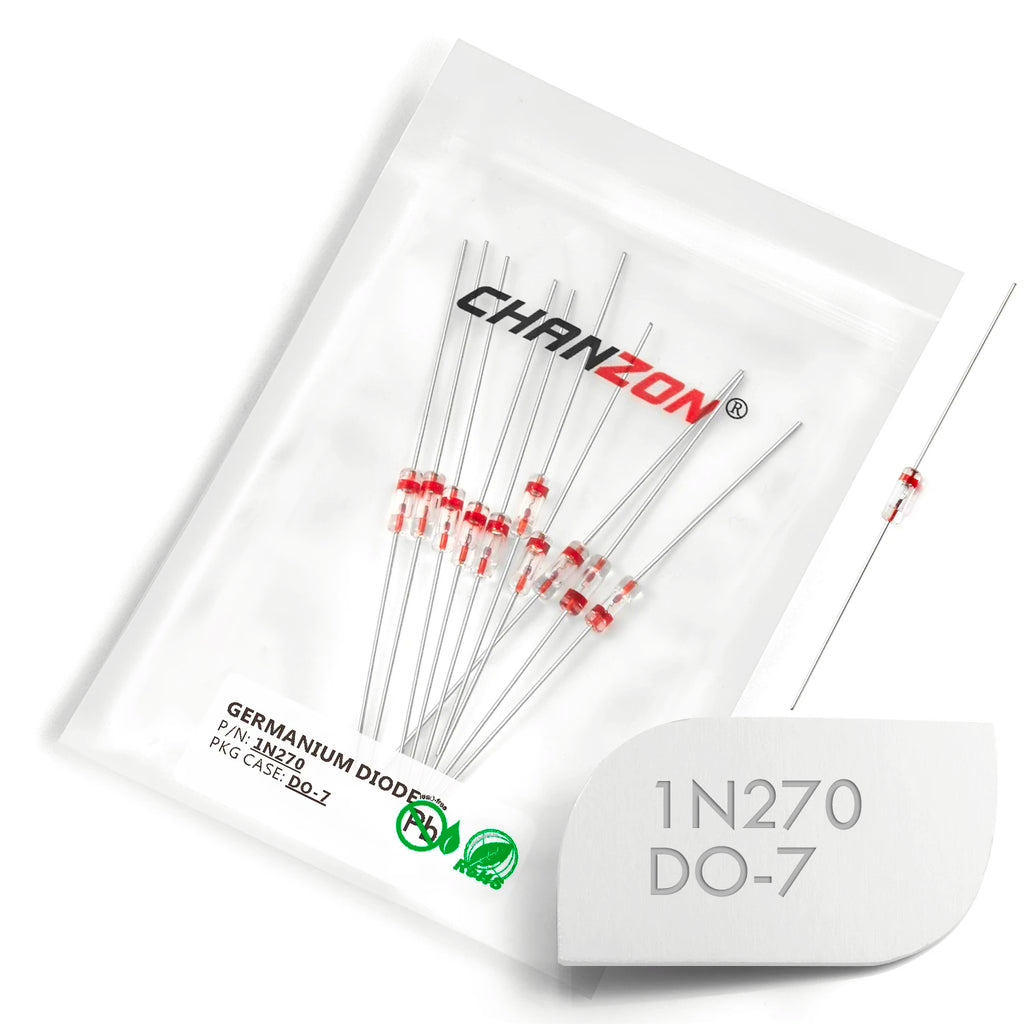 1N270 DO-7 Power Germanium Rectifier Diode 40mA 100V Axial Glass GE Diodes for TV FM AM Radio Detection