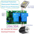 Brushed DC Motor Overload Overcurrent Short Circuit Protector Module Forward Reverse Controller 10A 20A 30A DC 12V 24V Power