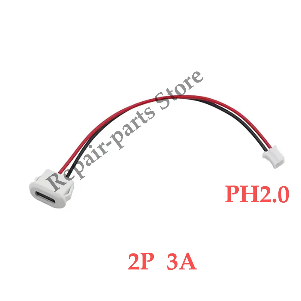 3Pcs Type C Connector Type-C With Card Buckle Female 5A High Current Fast Charging Jack Port USB-C Charger Plug Socket 6pin USB