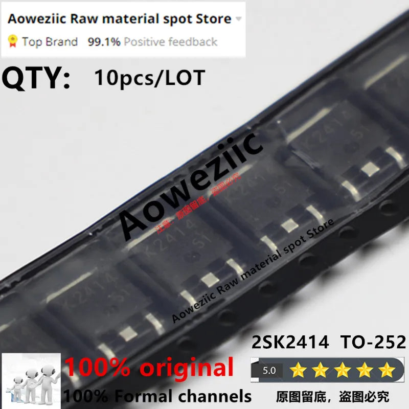Aoweziic 100% New Imported Original 2SJ599 J599  2SK2414 K2414 2SB1204 B1204 2SC5707 C5707 TO-252 P-channel MOS Transistor