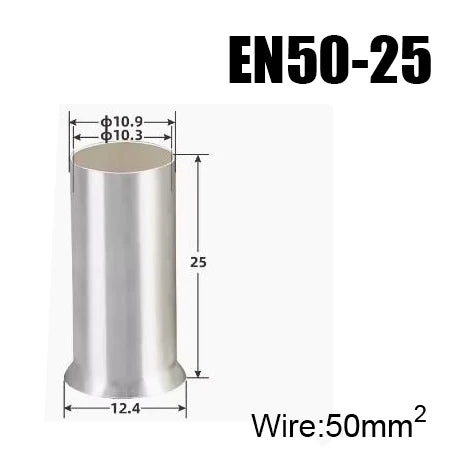 EN Copper Electrical Wire Non-Insulated Naked Sleeve Tubular Crimpare Connectors Tube Cord End Ferrules Cable Lug Crimp Terminal