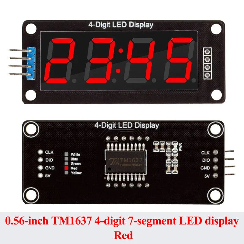2~50Pcs TM1637 0.56 Inch 4 Digit 7 Segment LED Digital Tube Display Module With Clock Dot For Arduino Electronic Clock Project
