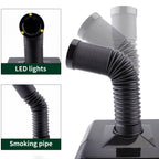 LUXIANZI 220V Tabletop Solder Iron Smoke Absorber With LED Light ESD Fume Extractor Filter Screen Smoking Instrument