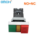 OMCH Button Switch Self Reset SKB2 Small Mushroom Head Emergency Stop 22mm Knob Key Start Inching Power On