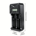 PHOMAX 18650 LCD Rechargeable Battery Fast Charger For Li-ion 18650 26650 14500 16340 18500 & AA AAA 1.2V Ni-MH Ni-Cd Battery
