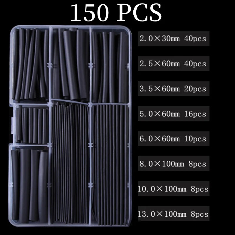 2:1 Times Shrink,Heat Shrink Tube Set,Polyolefin,Insulated Heat Shrinkable Sleeve for Wire Connection and Data Line Protection