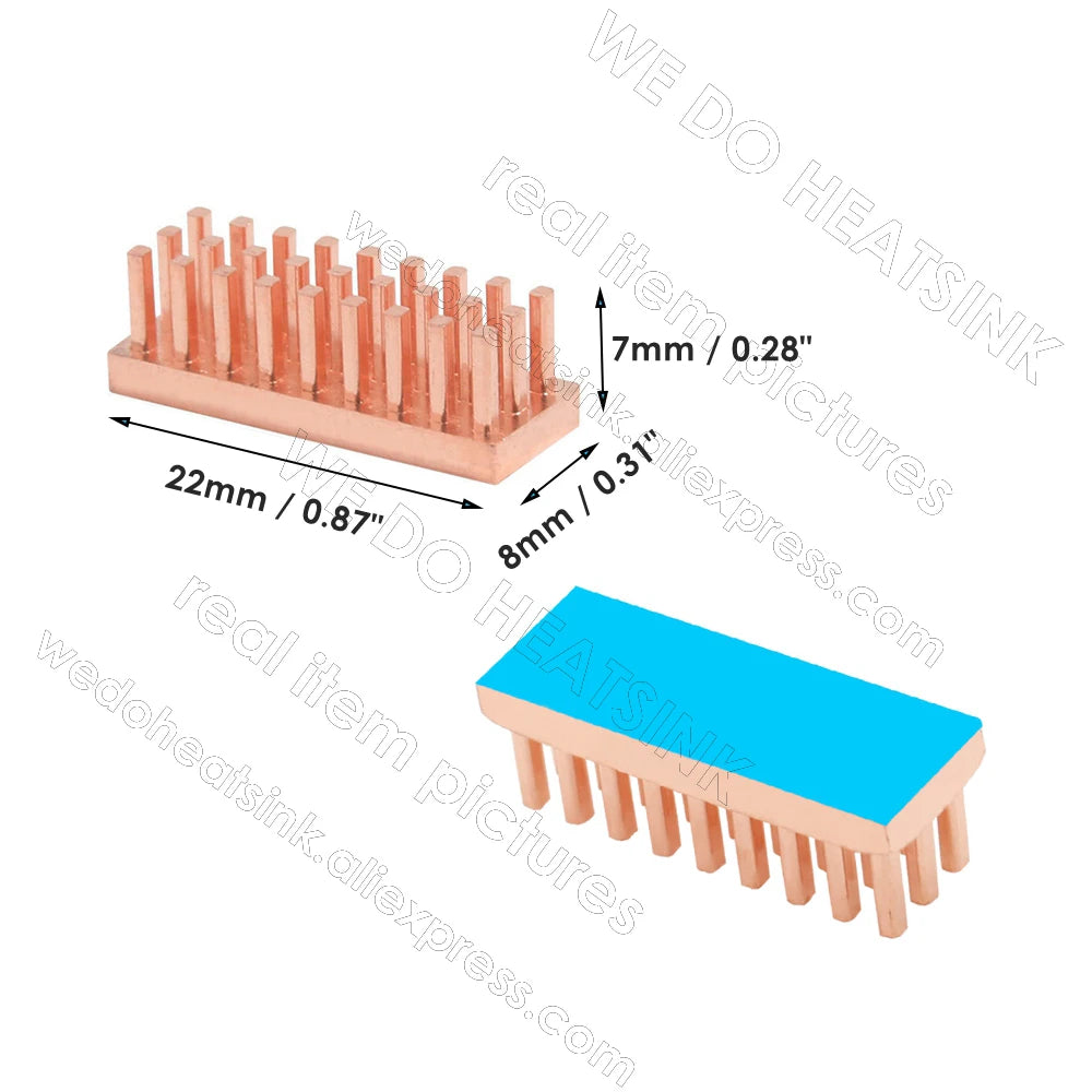WE DO HEATSINK Small Tiny Useful Pure Copper Heat Sink Without or With Thermal Pad For Raspberry Pi Banana Pi IC Chipset Package