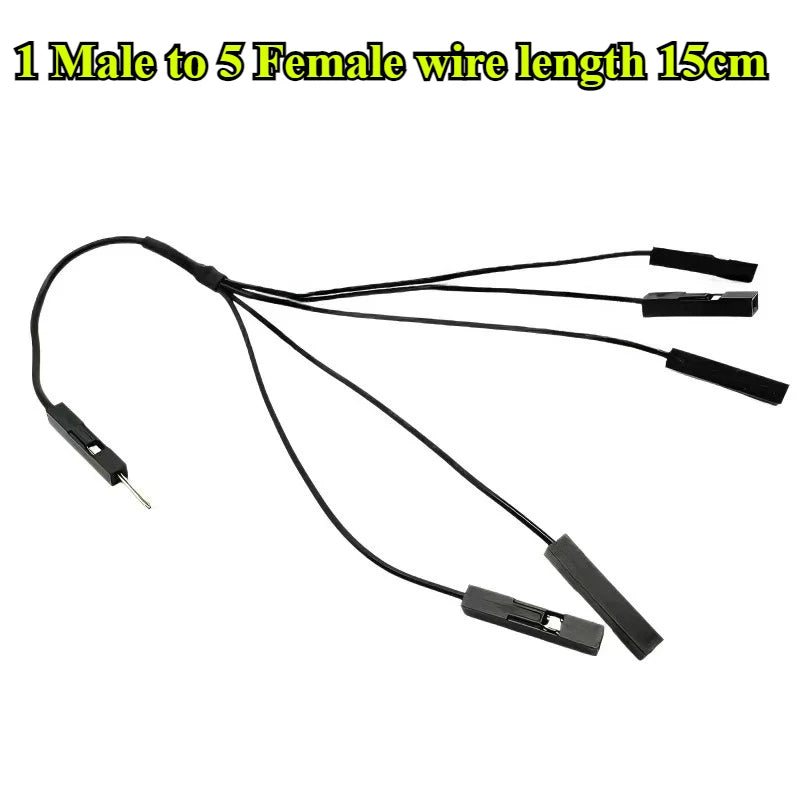 Dupont Terminal Wire 2.54mm 1 Male/Female to 2/3/4/5 Female/Male Jumper Splitter 2P/3P/4P/5P Pins Jumper Splitter Adapter Cable