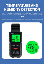 Indoor CO2 Meter Carbon Dioxide Sensor & Alarm NDIR Air Quality Monitor with Temp Humidity LCD Portable High Precision Detector