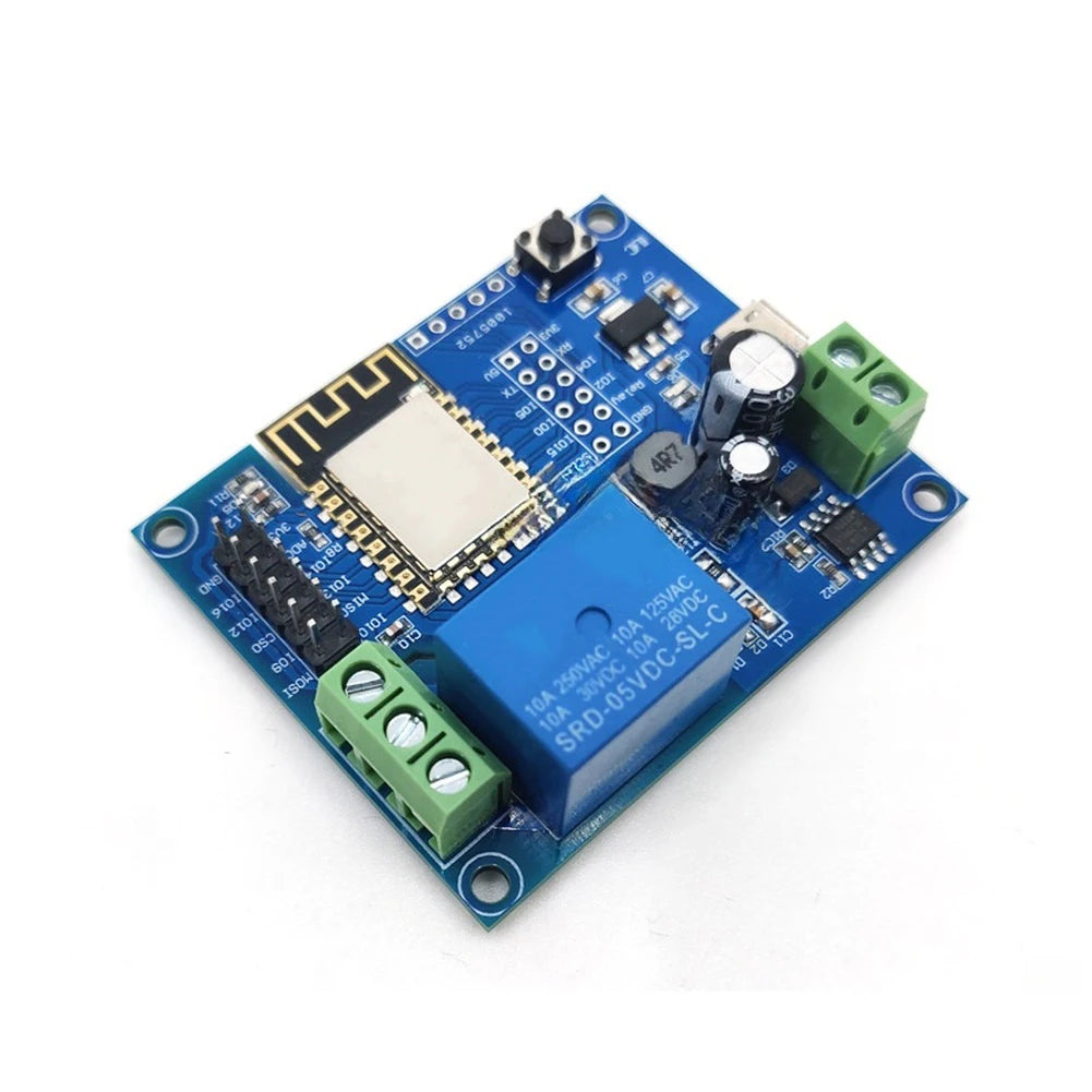 DC5-80V Input For ESP8266 Relay Module Compatible with ESP-12F Board for IoT Prototyping and Wireless Control Applications
