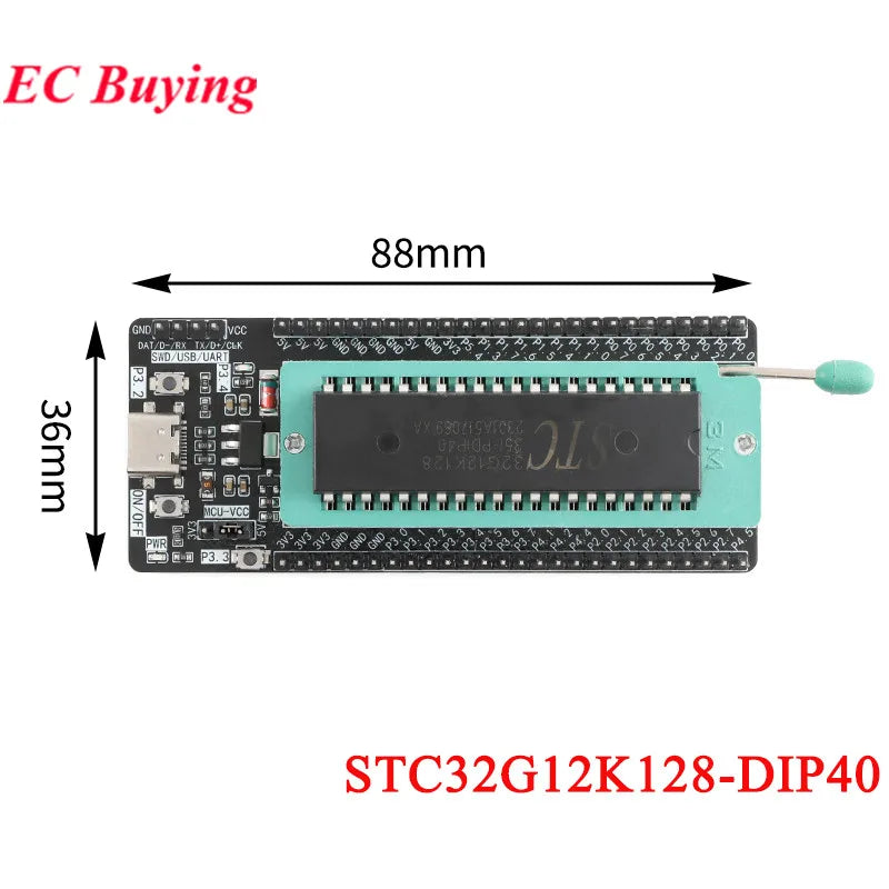 STC8H8K64U STC32G12K128 LQFP64 DIP40 8051 Microcontroller Core Learning Development Board Module USB Download Burning Simulation