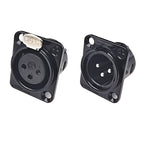 2/5/10pcs XLR Female Male Jack 3 Pin Panel Mount Jacks Connector Copper Contact XLR Metal Socket Audio Microphone Connectors