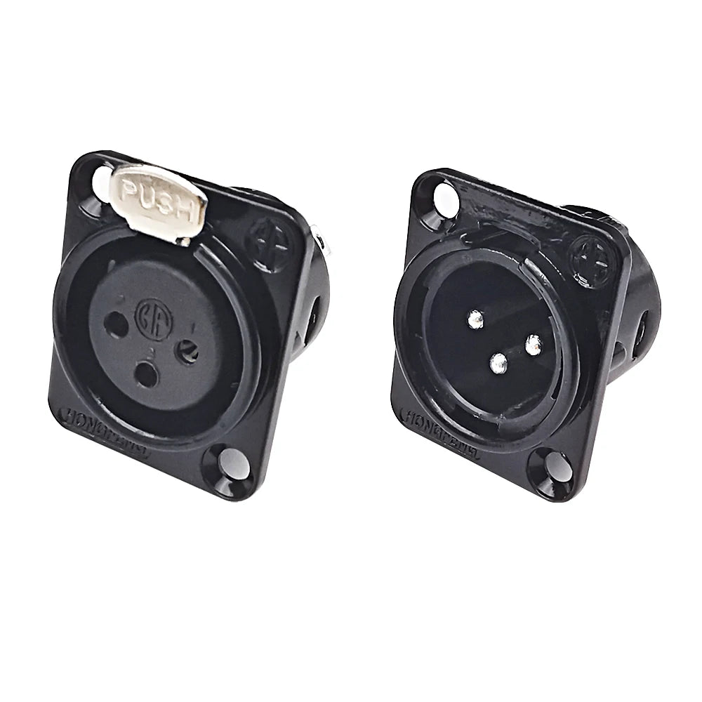 2/5/10pcs XLR Female Male Jack 3 Pin Panel Mount Jacks Connector Copper Contact XLR Metal Socket Audio Microphone Connectors