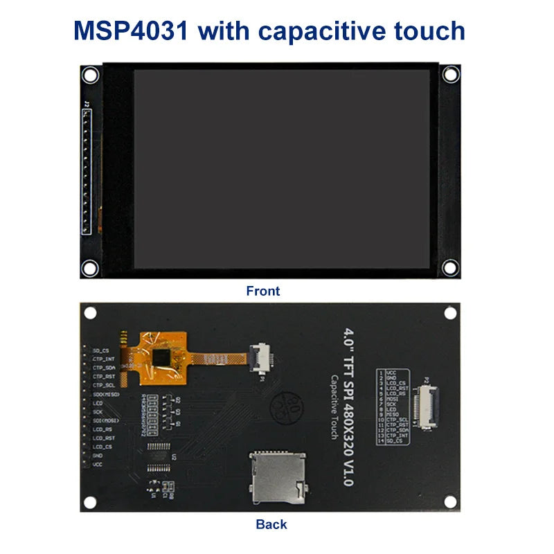 4.0 Inch 320X480 SPI TFT LCD Module ESP32 Display ST7796 TN Capacitive Touch LCD Screen for Arduino/Mega2560/C51/STM32//ESP32