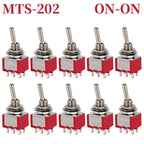 10Pcs Waterproof Cap Miniature Toggle Switch ON-OFF-ON / ON-ON SPDT DPDT MTS-102 MTS-103 MTS-202 MTS-203 Rocker Switch