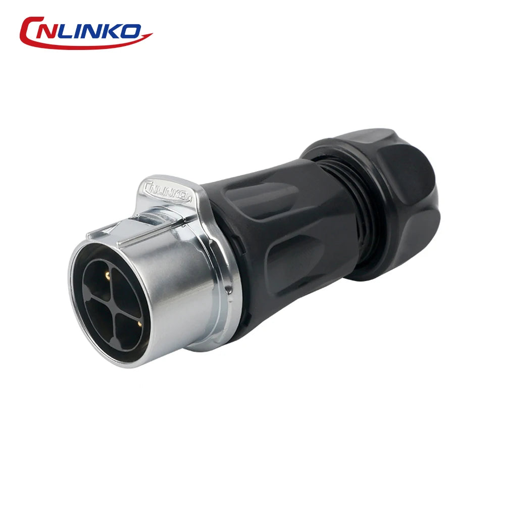 CNLINKO M24 PBT Waterproof Circular Solder Type Connector Female Plug+Male Mating Socket for Industrial Signal & Power Systems