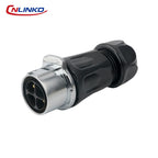CNLINKO M24 PBT Waterproof Circular Solder Type Connector Female Plug+Male Mating Socket for Industrial Signal & Power Systems