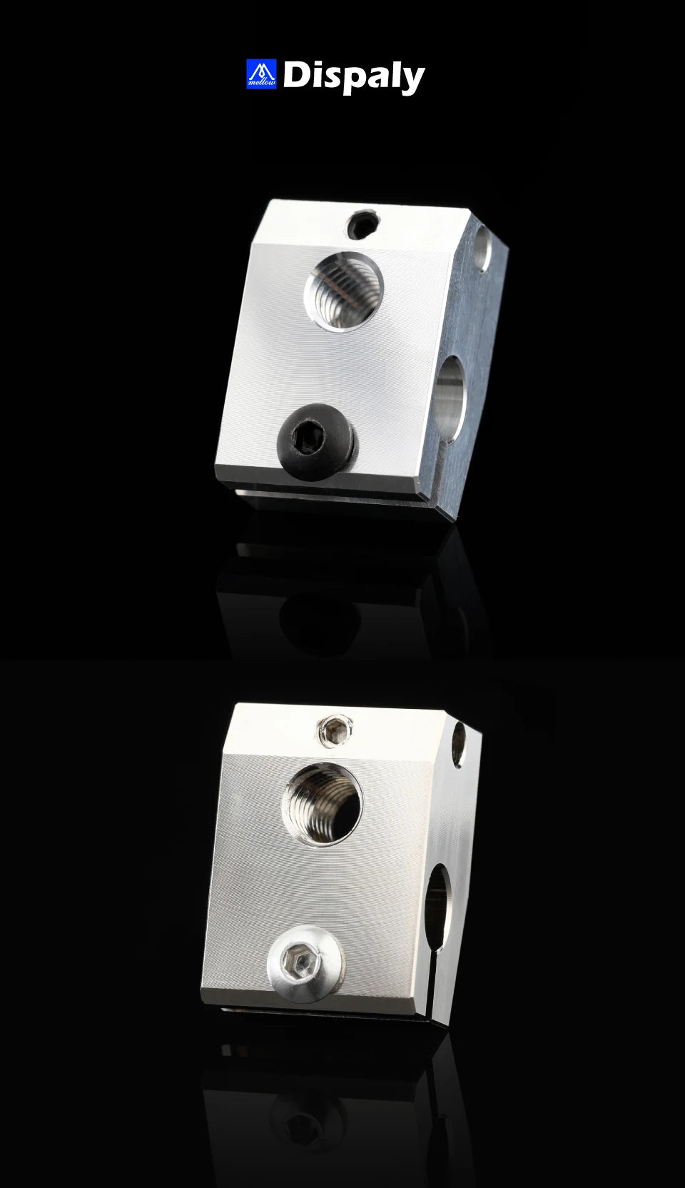 Mellow 1Pcs Aluminum/Copper Prusa Mini Heater Block For PT100 Sensor Cartridge Thermocouple&Thermistor HotEnd For 3D Printer Kit